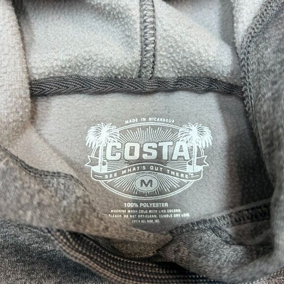 Costa Mens Grey Long-Sleeve Hooded Sweatshirt Size Medium - Picture 7 of 7